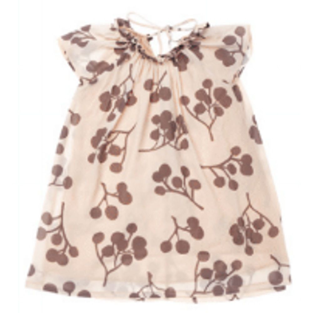 Omamimini Girls' Tent Dress With Ruff Collar In Stone Berries